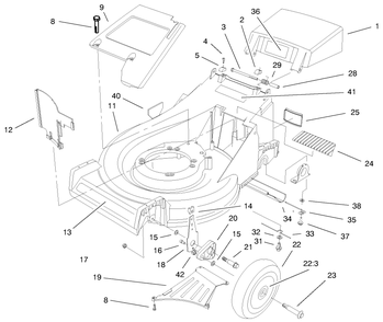 Housing Assembly Diagram and Parts List for 20489 8900001 - 8999999 Toro Lawn Mower