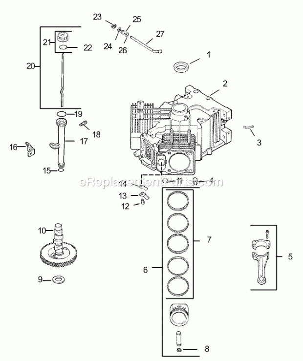 Crankcase Assembly Kohler Cv20s Pro 65593 Diagram and Parts List for 74177 230000001-230007000 Toro Lawn Mower
