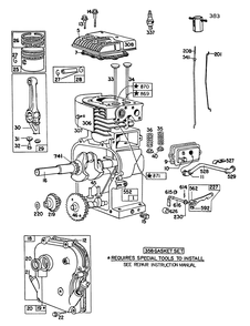 Part Location Diagram of 397085 Toro Crankshaft Note: To Replace Crankshaft Gear Pin, Order Part No. 230978 Used Only With Crankshaft With Loose Gear.