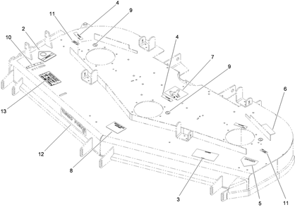 Deck Decal Assembly Diagram and Parts List for 74274 (310000001-310999999)(2010) Toro Lawn Mower