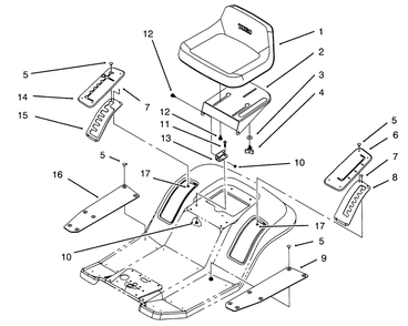 Seat Assembly Diagram and Parts List for 71202 5900001 - 5999999 Toro Lawn Tractor
