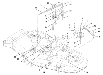 Part Location Diagram of 94-6217-01 Toro Idler Plate Assembly