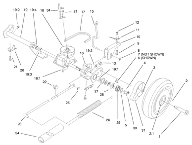 Deck Suspension Assembly Diagram and Parts List for 20914 9900001 - 9999999 Toro Lawn Mower