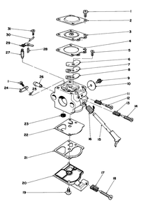 Carburetor Assembly No. 45-2870 Diagram and Parts List for 51613 3000001 - 3999999 Toro Trimmer