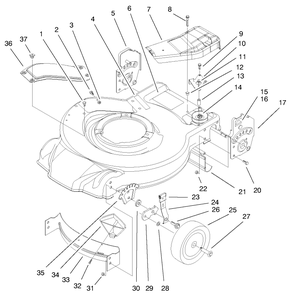 Housing, Handle Brackets & Wheel Assembly Diagram and Parts List for 20060 9900001 - 9999999 Toro Lawn Mower