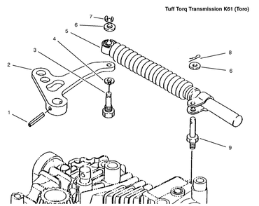 Lever Damper Diagram and Parts List for 72115 9900001 - 9999999 Toro Lawn Tractor