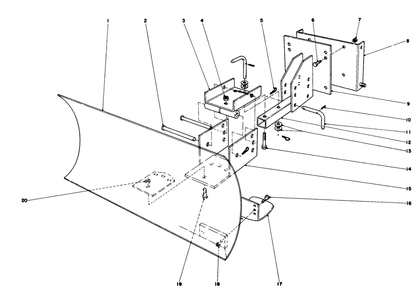 Grader Blade Assembly Model 59051 Diagram and Parts List for 38040 8000001 - 8999999 Toro Snow Blower