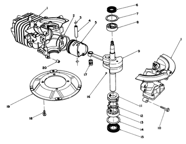 Short Block Assembly Diagram and Parts List for 22035 4000001 - 4999999 Toro Lawn Mower