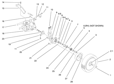 Rear Axle Assembly Diagram and Parts List for 26637 9900001 - 9999999 Toro Lawn Mower