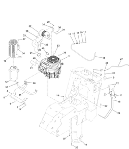 Engine, Muffler And Air Cleaner Assembly Diagram and Parts List for 22983 410480000 - 411799999 Toro Lawn Tractor Accessories