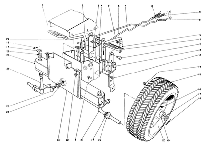 Front Axle And Wheel Assembly Diagram and Parts List for 56150 5000001 - 5999999 Toro Lawn Tractor