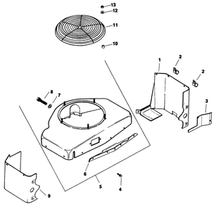 Baffle & Shroud-Engine Model No. Mv16s-Type 56519 Diagram and Parts List for 30180 390001 - 399999 Toro Lawn Tractor Accessories