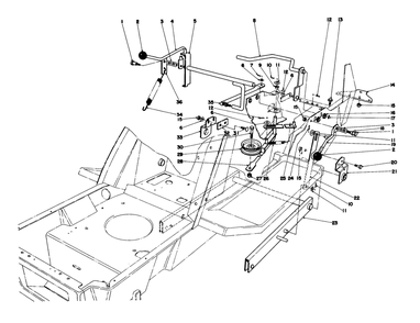 Shift & Clutch Assembly Diagram and Parts List for 59147 7000001 - 7999999 Toro Lawn Tractor