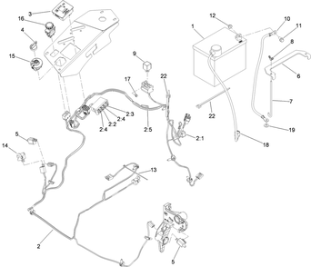 Electrical System Assembly Diagram and Parts List for 74965CP (310000001-310999999)(2010) Toro Lawn Mower