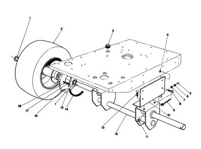 Rear Wheel & Axle Assembly Diagram and Parts List for 55620 9000001 - 9999999 Toro Lawn Tractor