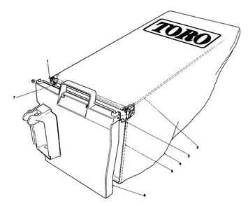 Grass Bag Assembly No. 12-8859 Diagram and Parts List for 20780C 8000001 - 8999999 Toro Lawn Mower