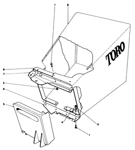 Grass Bag Assembly Diagram and Parts List for 20407 7000001 - 7999999 Toro Lawn Mower