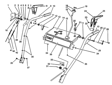 Handle Assembly Diagram and Parts List for 38566 3900001 - 3999999 Toro Snow Blower