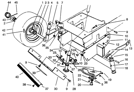Front Axle Assembly Diagram and Parts List for 56185 2000001 - 2999999 Toro Lawn Tractor