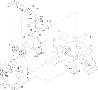 Traction Hydraulic Assembly Diagram and Parts List for 22324 401800000 - 404499999 Toro Lawn Tractor Accessories
