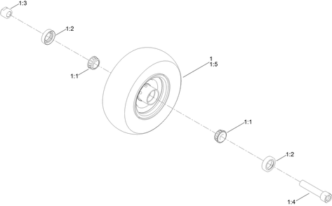 Pneumatic Caster Wheel Kit Assembly Diagram and Parts List for 140-4311  Toro Lawn Mower