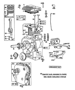 Engine Briggs & Stratton Model No. 130232 Type No. 0497-01 Diagram and Parts List for 3104 9000001 - 9999999 Toro Lawn Tractor Accessories