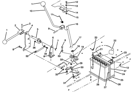 Transmission Linkage Assembly Diagram and Parts List for 70120 4900001 - 4999999 Toro Lawn Tractor