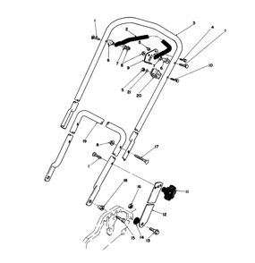 Handle Assembly Diagram and Parts List for 20574 8000001 - 8999999 Toro Lawn Mower