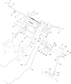 Control Handle Assembly Diagram and Parts List for 31914 405300000-410299999 Toro Lawn Mower