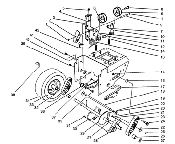 Traction Drive Assembly Diagram and Parts List for 38566 3900001 - 3999999 Toro Snow Blower