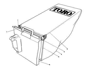 Grass Bag Assembly No. 12-8859 Diagram and Parts List for 20564 8000001 - 8999999 Toro Lawn Mower