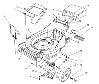Housing Assembly Diagram and Parts List for 26636 7900001 - 7999999 Toro Lawn Mower