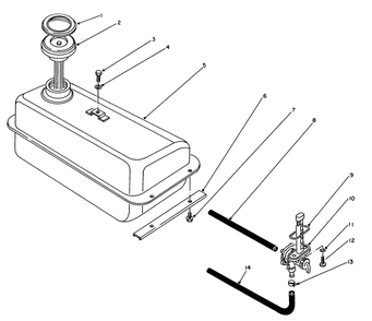 Fuel Tank Assembly Diagram and Parts List for 62040 5000001 - 5999999 Toro Generator