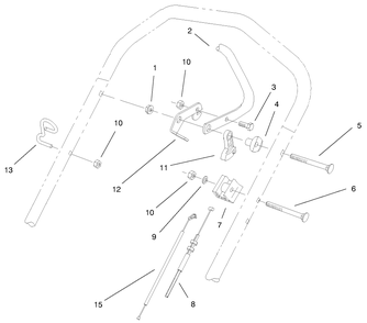 Handle Control Assembly Diagram and Parts List for 26637 9900001 - 9999999 Toro Lawn Mower