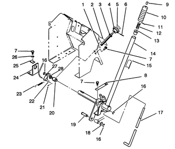 Lift Bar Linkage Assembly Diagram and Parts List for 42-16BE01 2000001 - 2999999 Toro Lawn Tractor