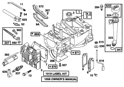 Engine Briggs & Stratton Model 128807-0658-01 Diagram and Parts List for 20473 6900001 - 6999999 Toro Lawn Mower