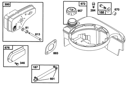Engine Briggs & Stratton Model 128802-0615-01 Diagram and Parts List for 20461 6900001 - 6999999 Toro Lawn Mower