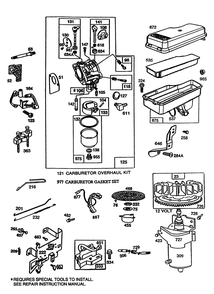 Briggs & Stratton Model No. 191707-0121-01 Diagram and Parts List for 56133 2000001 - 2999999 Toro Lawn Tractor