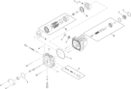 Hydraulic Pump Assembly Diagram and Parts List for 74410 (280000001-280999999)(2008) Toro Lawn Mower