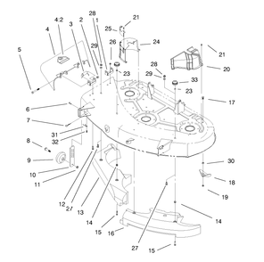 Baffle & Cover Assembly Diagram and Parts List for 79108 6900001 - 6999999 Toro Lawn Mower