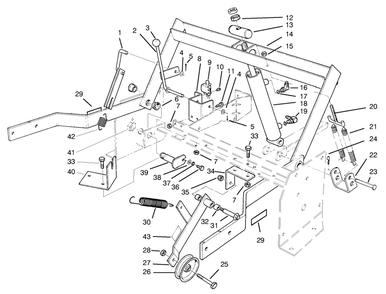 Parking Brake & Lift Frame Assembly Diagram and Parts List for 30612 890001 - 899999 Toro Lawn Tractor