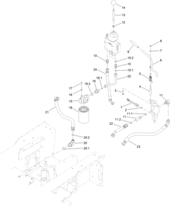Auxiliary Hydraulic Assembly Diagram and Parts List for 22324 407960000 - 409359999 Toro Lawn Tractor Accessories