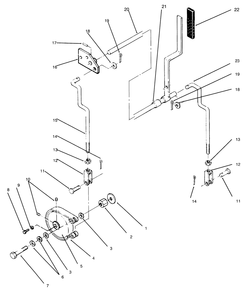 Parking Brake Diagram and Parts List for 74140 690001 - 699999 Toro Lawn Tractor