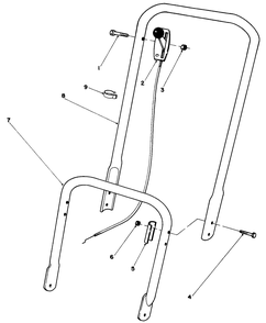 Handle Assembly Diagram and Parts List for 22005 8000001 - 8999999 Toro Lawn Mower