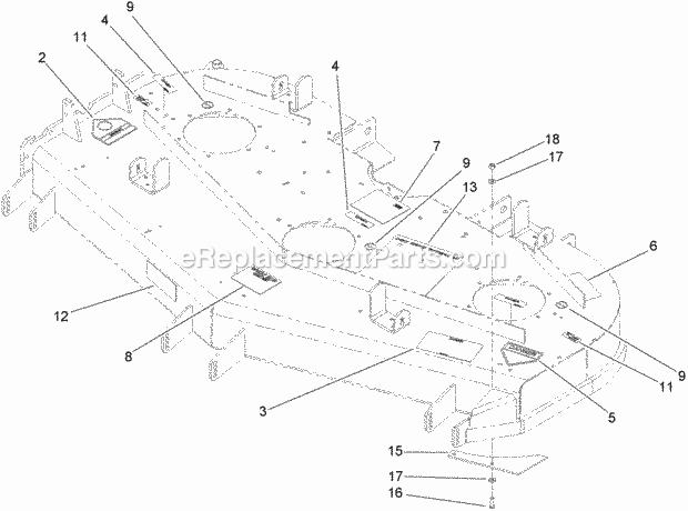 Deck Decal Assembly No. 110-5561 Diagram and Parts List for 74238 270000001-270999999 Toro Lawn Mower