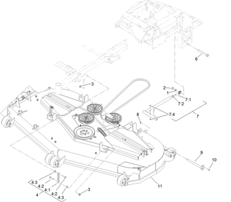 Deck Connection Assembly Diagram and Parts List for 74267 403247200-999999999 Toro Lawn Mower