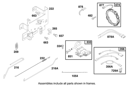 Engine Briggs & Stratton Model 28n707-0631-A1 Diagram and Parts List for 71215 7900001 - 7999999 Toro Lawn Tractor