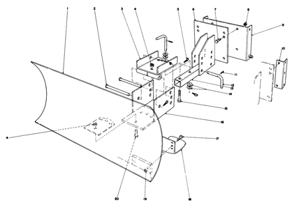 Grader Blade Assembly Model 59099 (Optional) Diagram and Parts List for 38080 9000001 - 9999999 Toro Snow Blower