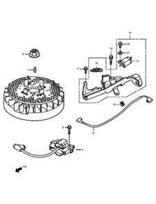 Flywheel And Ignition Coil Assembly Diagram and Parts List for 2602 312000001 - 312999999 Toro Lawn Tractor Accessories