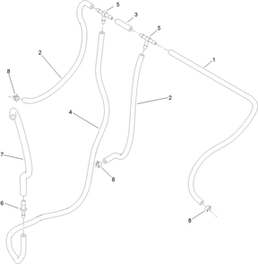 Vent Hose Assembly Diagram and Parts List for 74589 (313000001-313001000)(2013) Toro Lawn Mower